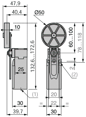 TELEMECANIQUE SENSORS XCKN2149G11 Interruptor de fin de carrera NO + NC TELEMECANIQUE SENSORS XCKN2149G11 Interruptor de fin de carrera NO + NC