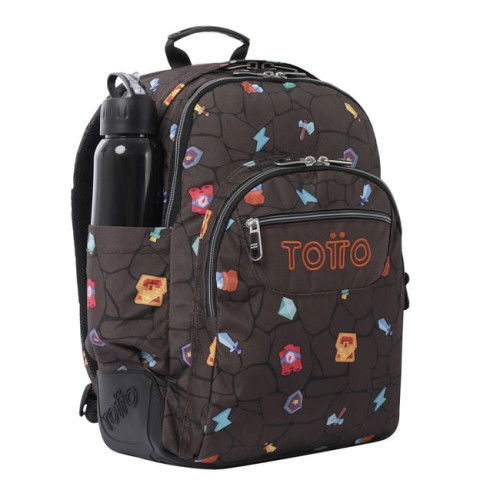 Totto Mochila Escolar Estampado Videojuego MA04ECO029-2210N-3Y7 Capacidad 20L