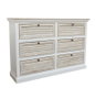 DKD Home Decor Comoda Romantico 6 Cajones Blanco Natural 150x40x100 cm