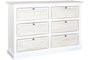 DKD Home Decor Comoda Romantico 6 Cajones Blanco Natural 150x40x100 cm