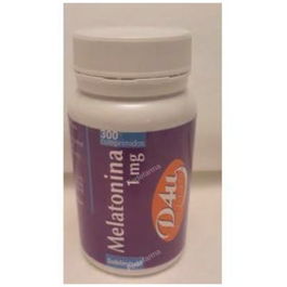 D4U (DIET FOR YOU) Melatonina 1Mg Sublingual 300 Comprimidos con Vitamina B6 y E Sabor Cereza