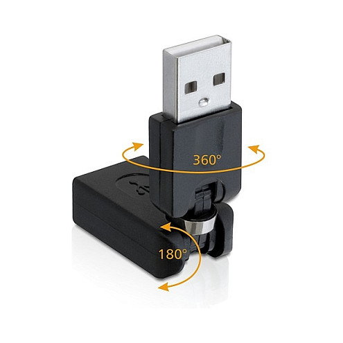 DeLOCK 65260 Adaptador de rotación USB 2.0 Tipo A macho a hembra DeLOCK 65260 Adaptador de rotación USB 2.0 Tipo A macho a hembra