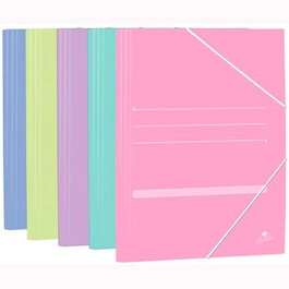 Mariola Carpeta con Gomas 3 Solapas Folio Cartón Mate 500gr Colores Pastel (Set de 20)