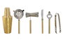 DKD Home Decor Set de Coctel 7 Piezas Inox Mate Dorado