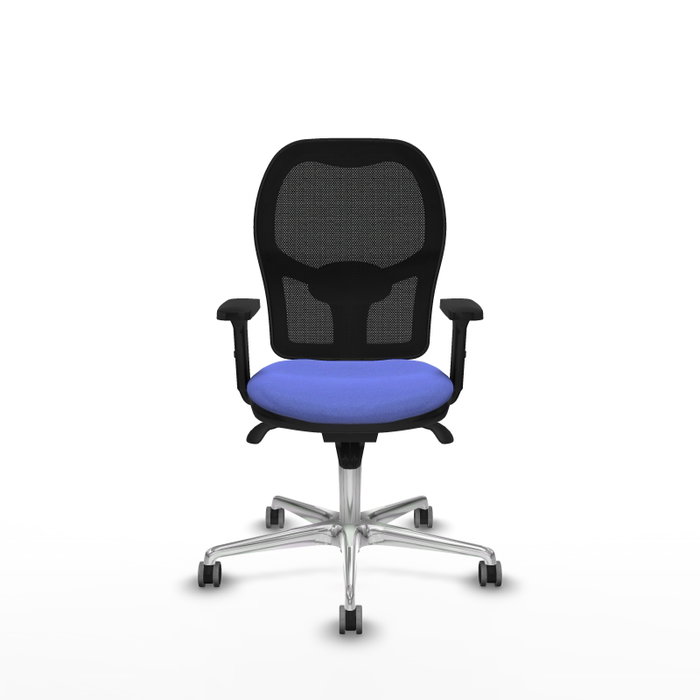 PIQUERAS Y CRESPO Silla de oficina Jorquera con mecanismo Sincro, tela azul claro y malla negra