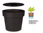Ibergarden Maceta Plástico Antracita con Reserva de Agua 18L, 34x34x29 cm (Set de 6)