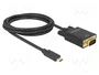 DeLOCK 85262 Adaptador de vídeo USB Tipo C a VGA (DP Alt Mode) 2 m negro