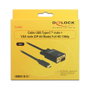 DeLOCK 85262 Cable Adaptador USB-C a VGA Macho, 2 m, Negro, 1080p Full HD 1920 x 1080, Plug and Play, para Windows y Mac
