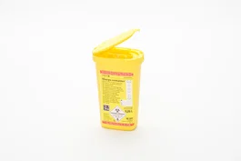 Covetrus Contenedor Objetos Punzantes 250 mL, Tapa con Seccionador de Aguja, Apilable