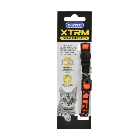 Nayeco Collar Gato X-Trm Neon Flash Naranja 10mm x 22-33cm