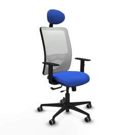 PIQUERAS Y CRESPO Silla de oficina Zulema con Mecanismo Sincro/Traslack Azul y Blanco