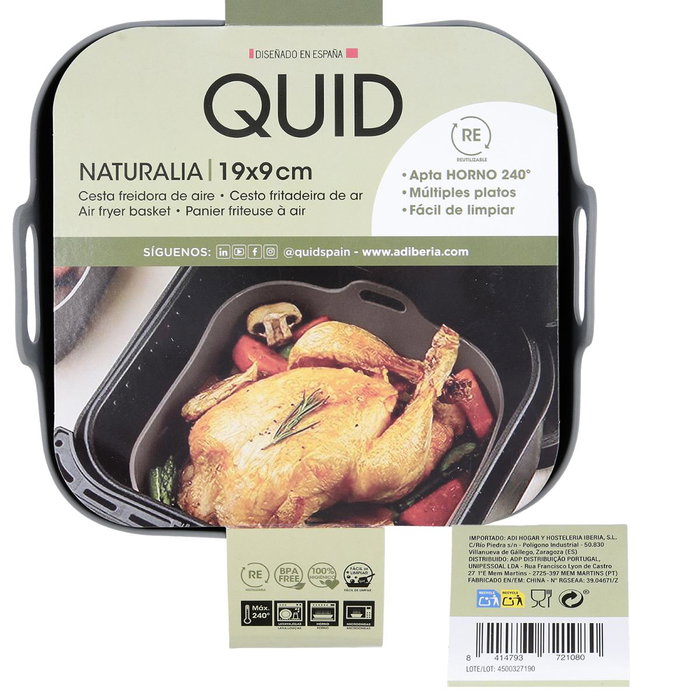 Cesta Cuadrada Freidora Naturalia Quid 19x9 cm (12 Unidades) Cesta Cuadrada Freidora Naturalia Quid 19x9 cm (12 Unidades)