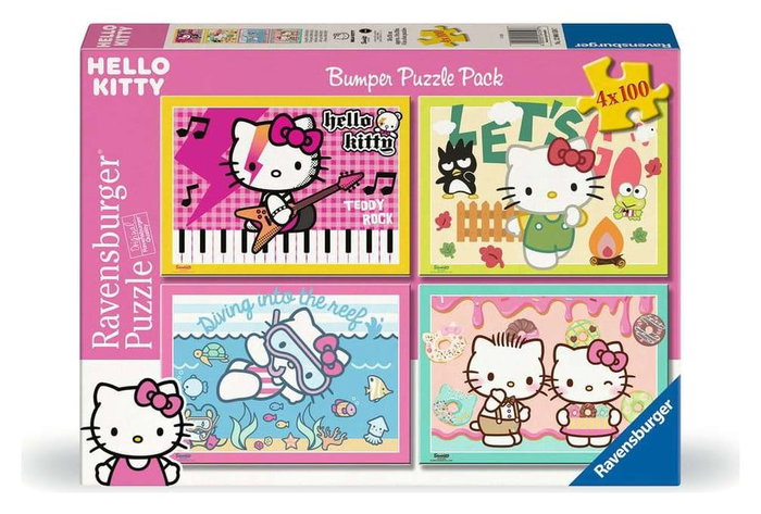 Hello Kitty Pack de 4 Puzzles ¡Vamos, Hello Kitty! (4x100 Piezas) Hello Kitty Pack de 4 Puzzles ¡Vamos, Hello Kitty! (4x100 Piezas)