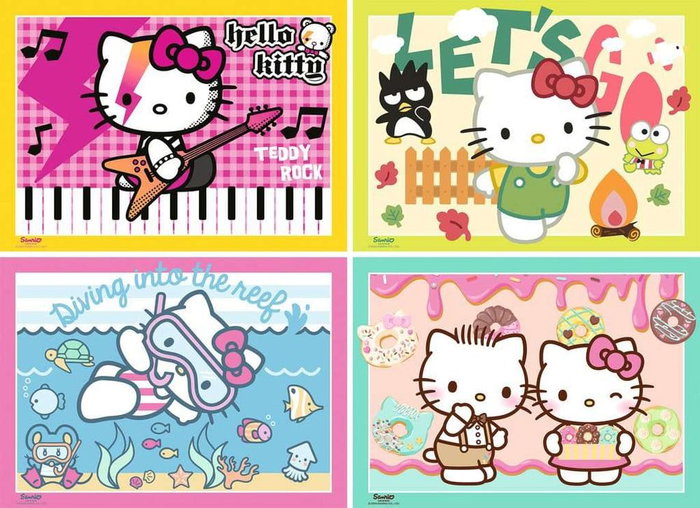 Hello Kitty Pack de 4 Puzzles ¡Vamos, Hello Kitty! (4x100 Piezas) Hello Kitty Pack de 4 Puzzles ¡Vamos, Hello Kitty! (4x100 Piezas)