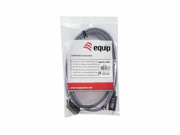 Equip 128421 Cable USB4 Gen 2x2 USB-C a USB-C 1 m - 20 Gbps, Power Delivery 240W, 4K@60Hz, Macho-Macho, Plata Equip 128421 Cable USB4 Gen 2x2 USB-C a USB-C 1 m - 20 Gbps, Power Delivery 240W, 4K@60Hz, Macho-Macho, Plata