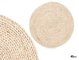 Kinvara Salvamantel Claro 40 cm de diámetro, 40x40x1 cm, Fibra Natural (Set de 12)