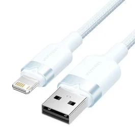 Vention LANSF - Cable USB 2.0 a Lightning (Macho-Macho) 1m, Trenzado, Azul, 480 Mbps