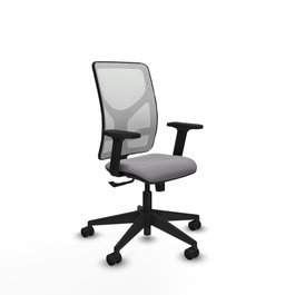 PIQUERAS Y CRESPO Silla de oficina Motilla con mecanismo Sincro, Gris y Blanco
