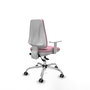 PIQUERAS Y CRESPO Silla de oficina Elche Rosa con mecanismo Asincro y base cromada