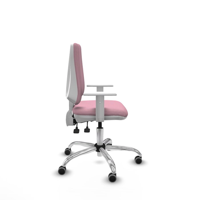 PIQUERAS Y CRESPO Silla de oficina Elche Rosa con mecanismo Asincro y base cromada PIQUERAS Y CRESPO Silla de oficina Elche Rosa con mecanismo Asincro y base cromada