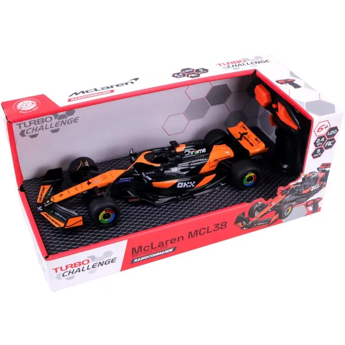 Turbo Challenge Coche teledirigido McLaren F1 RC, Escala 1/20, Radio Control 2.4 GHz, Juguete para niños mayores de 6 años - TUR3301040956294