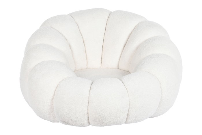 DKD Home Decor Sillón Giratorio Borreguito Blanco
