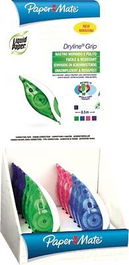 Paper Mate Cinta Correctora Dryline 5 mm x 8.5 m, Expositor de 24 Unidades - Colores Surtidos