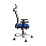 PIQUERAS Y CRESPO Silla de oficina Haches Azul y Blanco con Mecanismo Sincro/Traslack