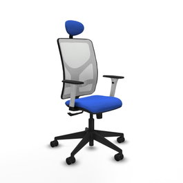 PIQUERAS Y CRESPO Silla de oficina Motilla con mecanismo Sincro, Azul y Blanco
