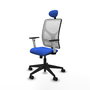 PIQUERAS Y CRESPO Silla de oficina Motilla con mecanismo Sincro, Azul y Blanco