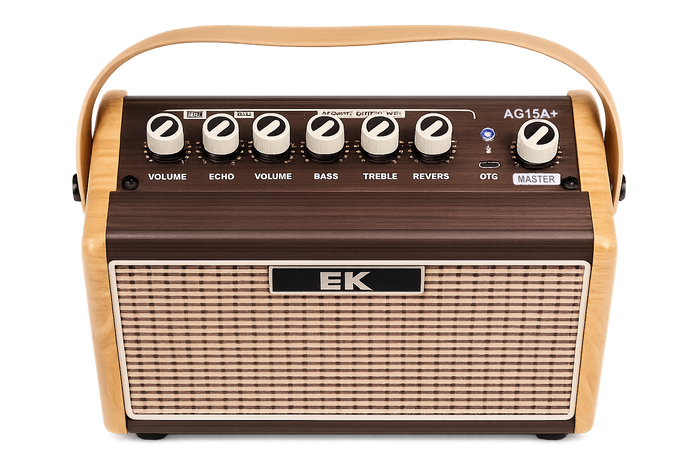 Amplificador Ek de Guitarra Acústica con Batería Recargable Ag15A+