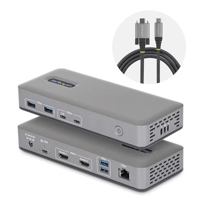 Hub USB Startech 196UE-USBC-DOCK Gris Hub USB Startech 196UE-USBC-DOCK Gris