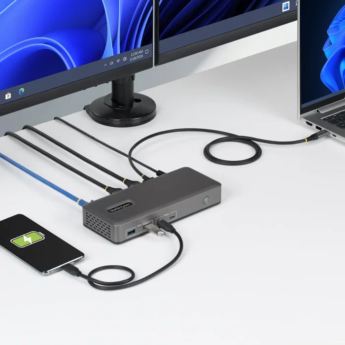 StarTech.com Docking Station USB-C Dual HDMI 4K 60Hz 100W PD Gris StarTech.com Docking Station USB-C Dual HDMI 4K 60Hz 100W PD Gris