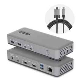 StarTech.com Docking Station USB-C Dual HDMI 4K 60Hz 100W PD Gris