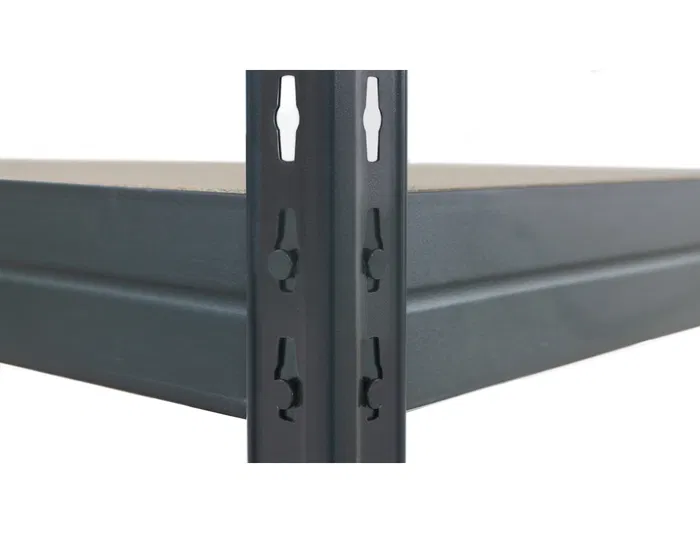 Ar Storage Estantería Metálica 200x200x70 cm, 4 Estantes, 450 kg por Estante, Bandejas de Madera, Sin Tornillos, Gris Antracita