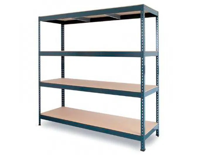Ar Storage Estantería Metálica 200x200x70 cm, 4 Estantes, 450 kg por Estante, Bandejas de Madera, Sin Tornillos, Gris Antracita