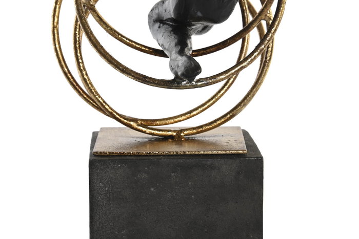 DKD Home Decor Figura de Gimnasta en Resina y Metal Negro y Dorado