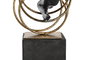 DKD Home Decor Figura de Gimnasta en Resina y Metal Negro y Dorado