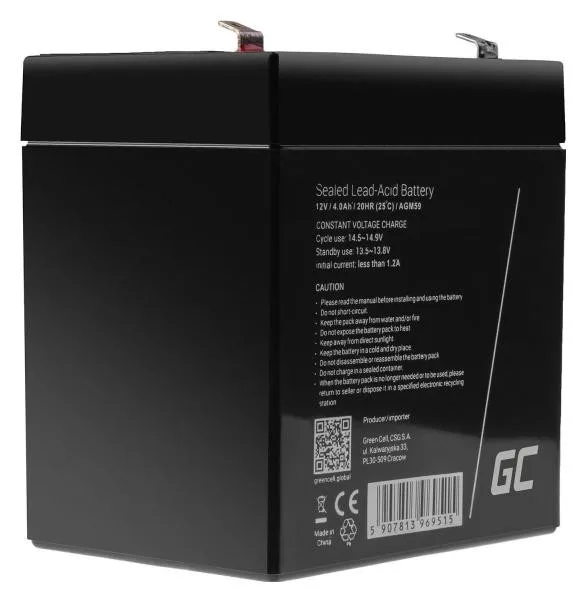Green Cell Batería AGM VRLA 12V 4Ah Green Cell Batería AGM VRLA 12V 4Ah