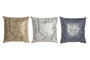 DKD Home Decor Set de 6 Cojines de Hojas, Blanco, Gris y Amarillo