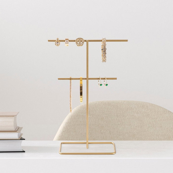 Aberto Design Organizador de Joyero TK-004 Dorado Metálico Elegante para Tocador