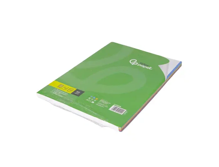 Liderpapel Recambio A4 120 Hojas 90g Cuadro 4mm 4 Taladros Bandas 5 Colores
