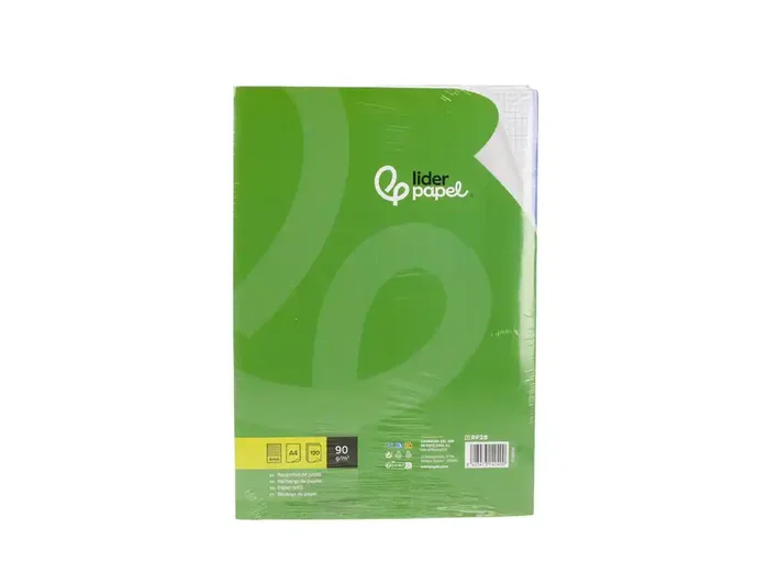 Liderpapel Recambio A4 120 Hojas 90g Cuadro 4mm 4 Taladros Bandas 5 Colores