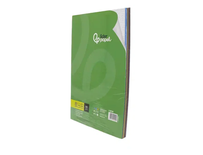 Liderpapel Recambio A4 120 Hojas 90g Cuadro 4mm 4 Taladros Bandas 5 Colores