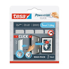Tesa Powerstrips CLICK SMALL, 1,8 kg, velcro autoadhesivo 16x2