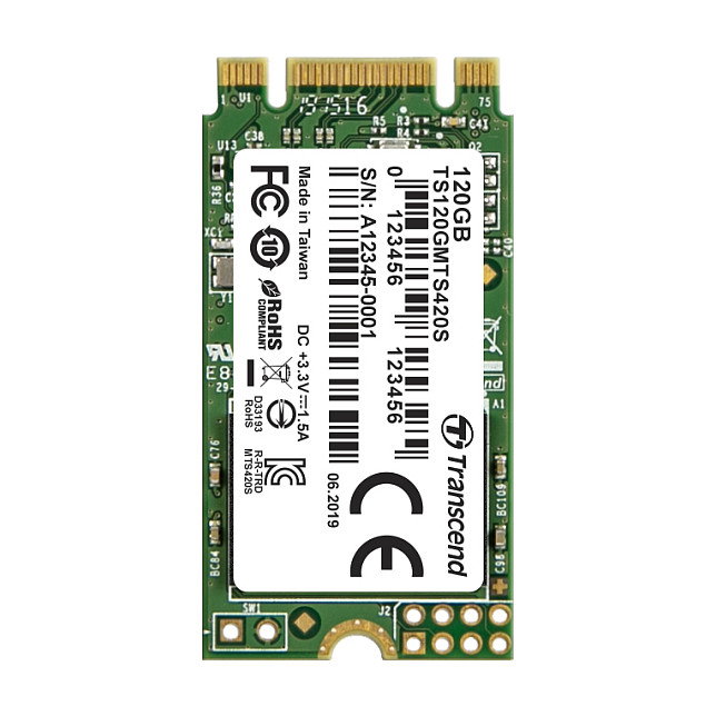 Transcend MTS420 SSD M.2 SATA3 2242 120GB 3D NAND, 500MB/s Lectura, Para Portátil
