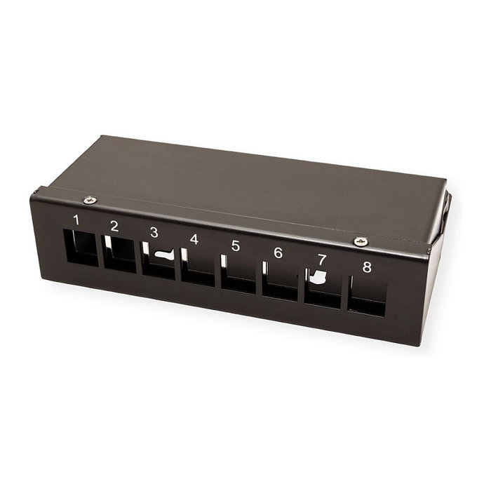 VALUE 26.99.0331 Soporte para Keystone de 8 Puertos Negro