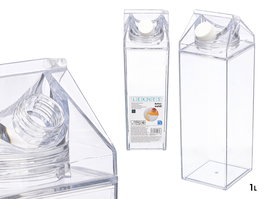 Leknes Botella Nevera Cuadrada Acrílico 1L 8 cm x 26 cm x 8 cm (Set de 12)