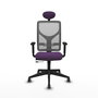 PIQUERAS Y CRESPO Silla de oficina Motilla con mecanismo Sincro/Traslack Morado y Gris