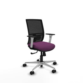 PIQUERAS Y CRESPO Silla de oficina Yunquera con mecanismo Sincro, Morado y Negro